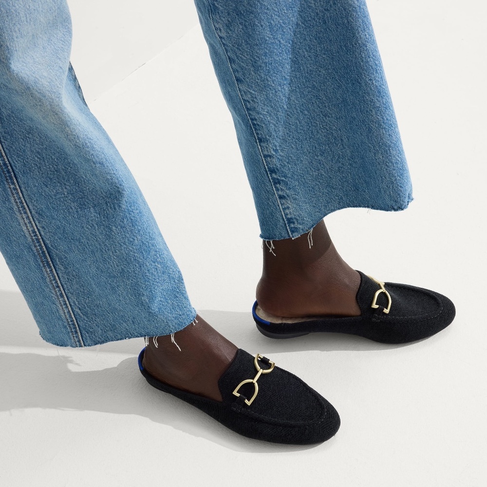 Rothy's The ReVelvet™ Cozy Bit Loafer Mule - ReVelvet™ Black Size 9 - Picture 3 of 3